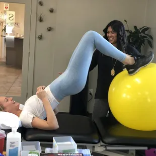 Patient with therapist