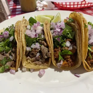 Steak tacos and el pastor