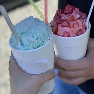 two bowls of ice cream