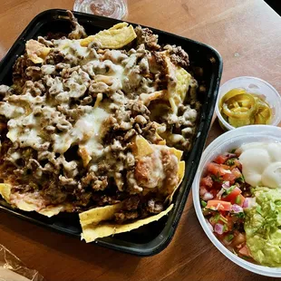Super Nachos (to-go) - Carne Asada