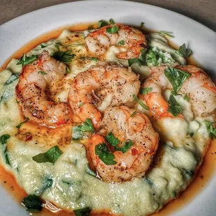 The best! Shrimp/polenta appetizer