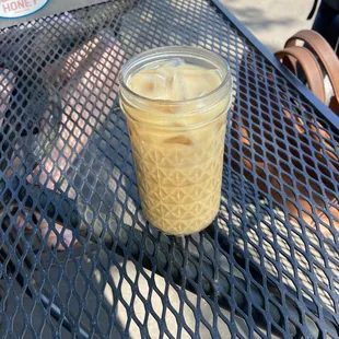 Iced cappuccino with vanilla and oat milk