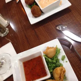 Crawfish wontons and lamb.....appetizer