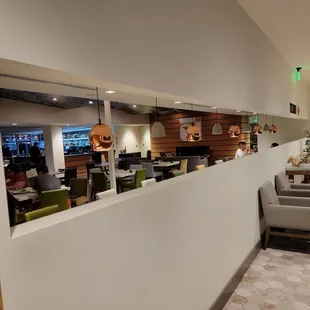 a view of the dining area