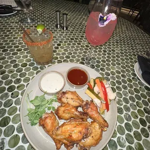 Honey Sriracha Wings + Cowell's Mean Green + Boardwalk Playground