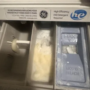 Washing machine. Clogged. Stains and rips clothes. 3 months since I moved in and nothing but lies and gaslighting from management