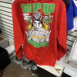 Image I took of my Custom Printed Red Hoodie With A Tupac Design