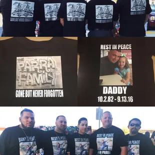 Shirts for pallbearers and one of my brothers daughters. Couldn't have came out any better!