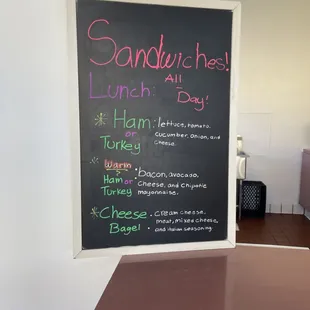 All day served sandwiches