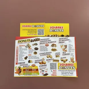 Our menu of all our delicious options!!