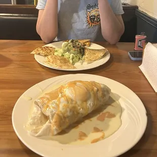 Burrito and quesadilla