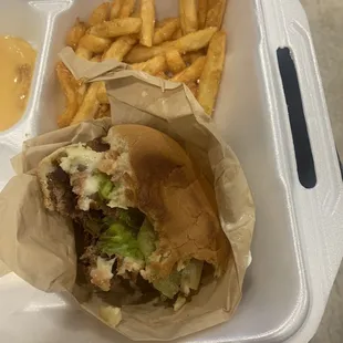 Tough to eat Cheese Burger!