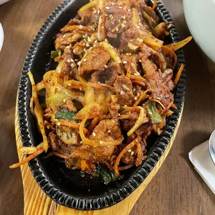 a plate of food on a table