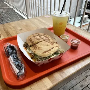 Torta with a Pinapple Cucumber Aguas Frescas