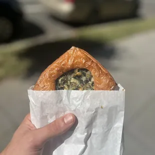Spinach and feta croissant