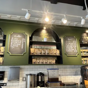 Coffee menu as of 4/29/23