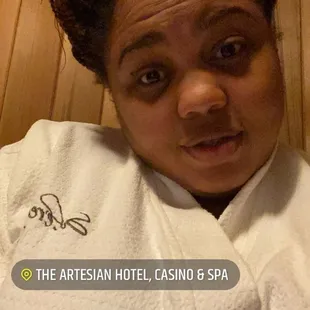 In the sauna by myself relaxing....