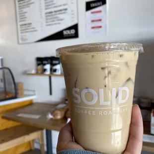 Iced vanilla bean latte