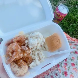 Small shrimp bang and Mac plate