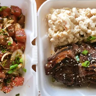 Tuna Poke and Kalbi Ribs Plate