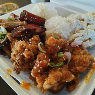 Big Uso Plate (Mochiko and Teriyaki Chicken)
