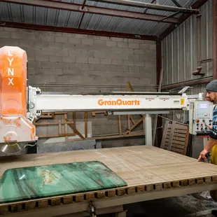 a man working on a machine