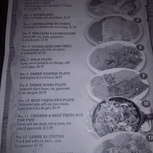 Take out menu