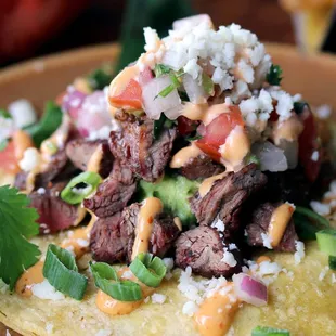 Taco Vampiro with carne asada