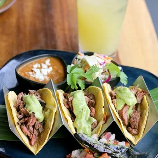 Carne Asada Street Taco Plate with Margarita