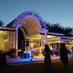 This is the Marie Wilson band Playing in the evening at Solitary cellars