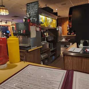 the inside of a restaurant