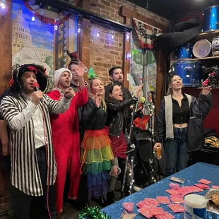 Last songs are group songs at Kostume karaoke