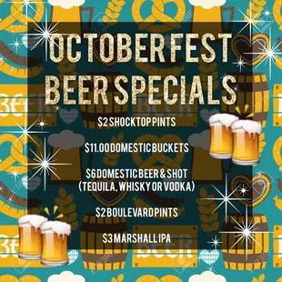 a poster for the octoberfest beer specials