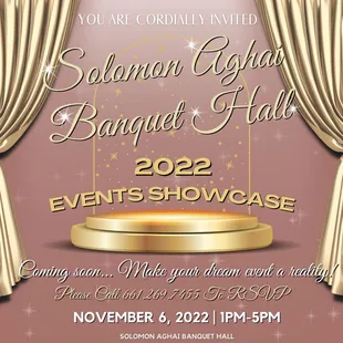 Join us on November 6! Please call (661) 269-7455 to RSVP. Prepare for your future or planned event with viewing our preferred vendors.