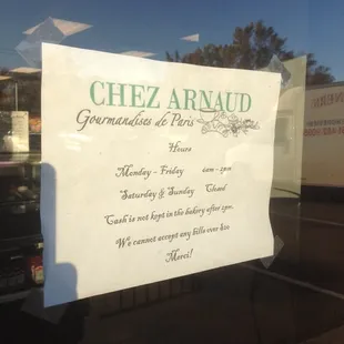 a sign in the window