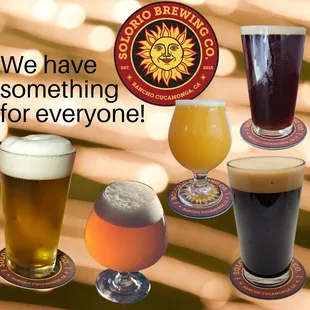 We have 17 Solorio beers on tap! All made right here in Rancho Cucamonga. Beer flights are available with six, 4oz pours.