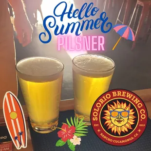 "HELLO SUMMER" Pilsner (ABV 5.1) is the perfect beer for those warmer days ahead.