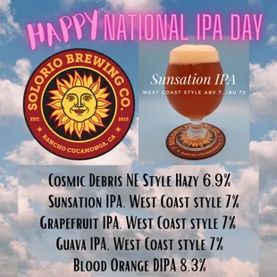 Happy National IPA Day! We've got 5 hop slinging IPA's on tap for you!!! 8/4/22
