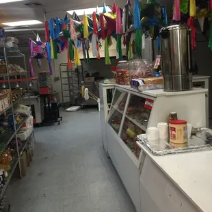 a counter with a variety of items
