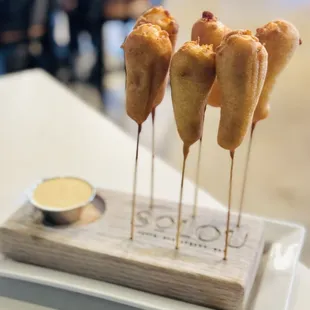 Shrimp corn dogs