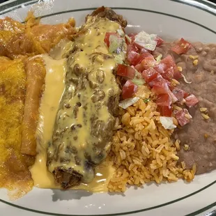 Cheese enchilada with a relleno