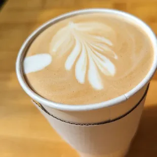 Delicious vanilla latte to go