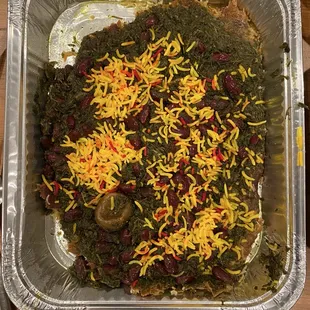 Tahdig with gormeh sabzi