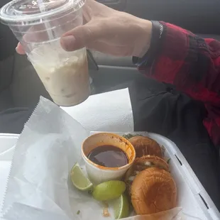 Horchata and Birria sliders