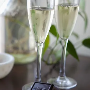 Complimentary champagne for couples massages