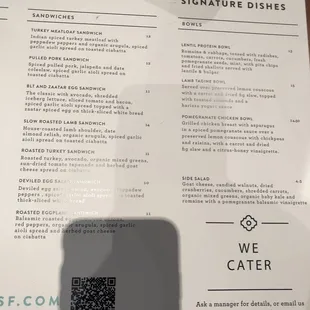 menu
