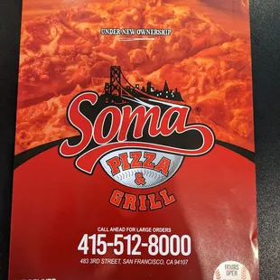 New menu (under new ownership)