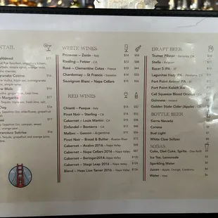 Menu as of 9/16/2024