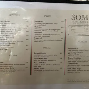 Menu as of  9/16/2024