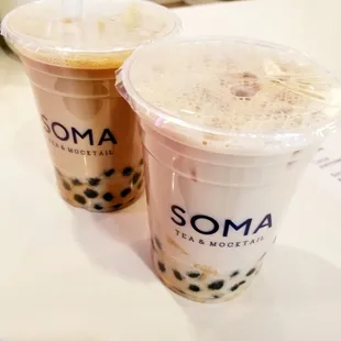 Signature black milk tea, 75% sweet, with boba